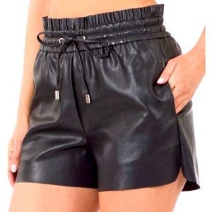 Black Vegan Leather Shorts